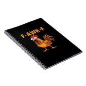 F-Awk-F Chicken F-Caw-F Rooster Funny Humor Meme ノートブック (右側)