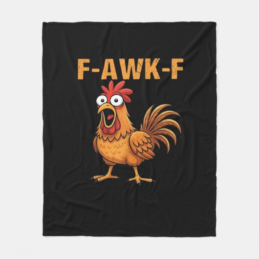 F-Awk-F Chicken F-Caw-F Rooster Funny Humor Meme フリースブランケット (正面)