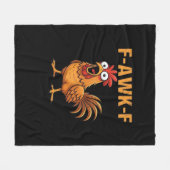 F-Awk-F Chicken F-Caw-F Rooster Funny Humor Meme フリースブランケット (正面(横))