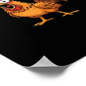 F-Awk-F Chicken F-Caw-F Rooster Funny Humor Meme ポスター (角)