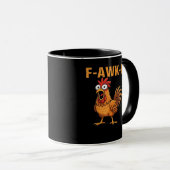 F-Awk-F Chicken F-Caw-F Rooster Funny Humor Meme マグカップ (正面右)