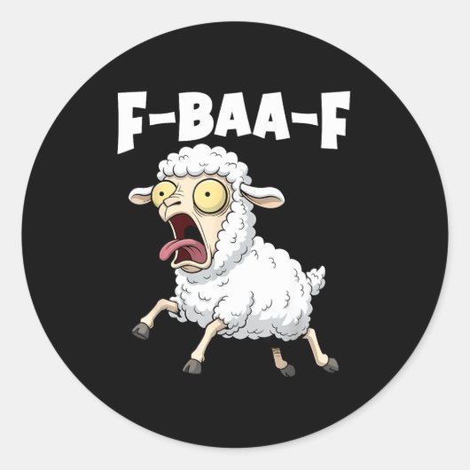 F-baa-f ミーム - 笑える絶叫ミーム グラフィック ラウンドシール (正面)