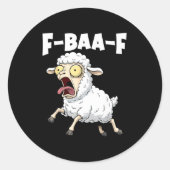 F-baa-f Meme – Funny Screaming Meme Graphic  ラウンドシール (正面)
