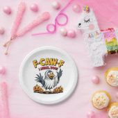 F-Caw-Fとはブーハロウィンおもしろい不気味スカル ペーパープレート (パーティー)