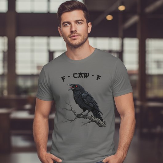F-CAW-Fカラスのゴシッおもしろいクの鳥アート Tシャツ