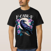 F CAW Fカラス紫の花と月 Tシャツ (正面)