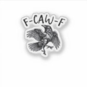 F Caw Fクロウおもしろいヴィンテージ図 シール (正面)