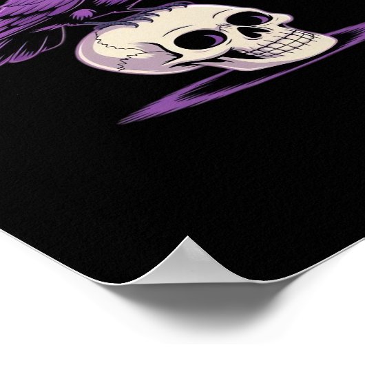 F-Caw-Fクロウスカルハロウィーンユーモアグラフィックデザイン ポスター (角)