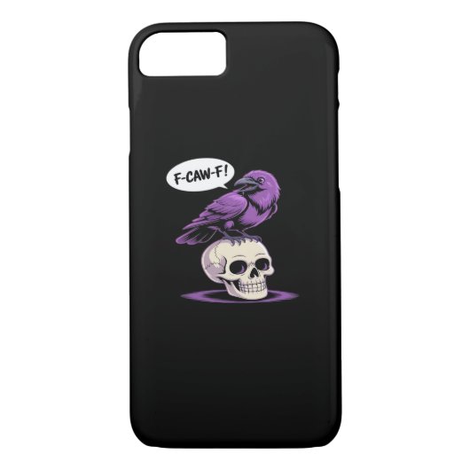 F-Caw-Fクロウスカルハロウィーンユーモアグラフィックデザイン Case-Mate iPhoneケース (裏面)