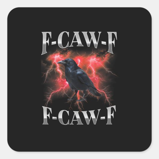 F-Caw-Fクロウバードレイヴンゴシックミーム スクエアシール (正面)