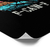 F-Caw-FクロウレトロサンセットパンバードカおもしろいウイングGr ポスター (角)