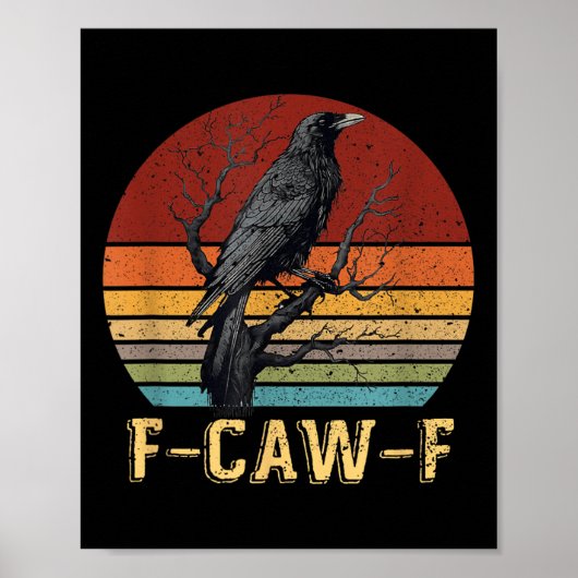 F-caw-fクロウ黒おもしろいクロウ恋人ダークユーモアブラ ポスター (正面)