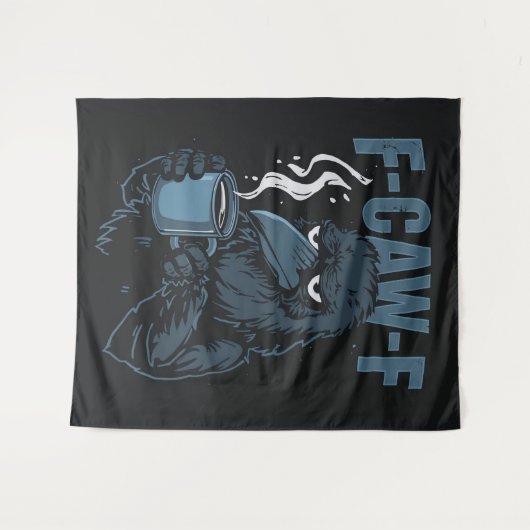 F-Caw-Fコーヒークロウゴシックレイヴンおもしろいハル タペストリー (正面(横))