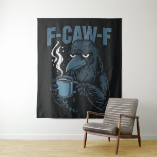 F-Caw-Fコーヒークロウゴシックレイヴンおもしろいハル タペストリー