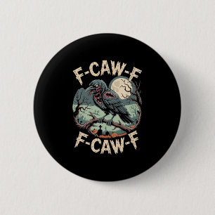 F-caw-fゾンビクロウハロウィンブラッククロウヴィンテージH 缶バッジ