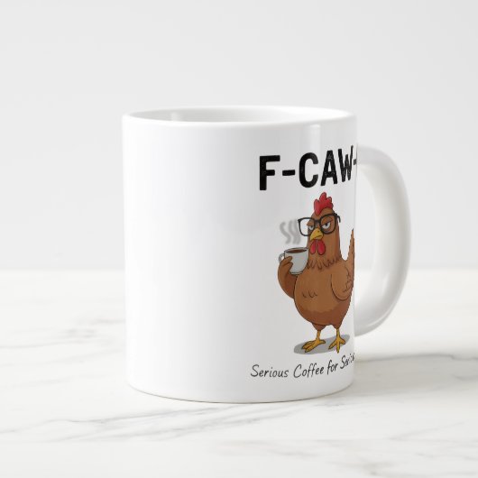 F-Caw-Fチキンおもしろいコーヒーマグ | ルー笑わされるスト ジャンボコーヒーマグカップ (正面右)