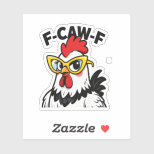F-Caw-FチキンおもしろいユーモアF-Caw-F引用文鶏 シール