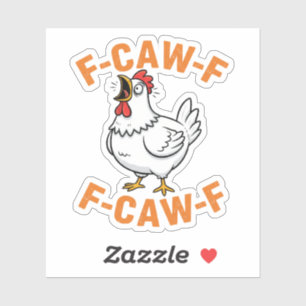 F-Caw-FチキンおもしろいユーモアF-Caw-F引用文鶏 シール