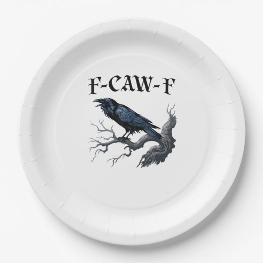 F-Caw-Fバードカおもしろいラス ペーパープレート (正面)