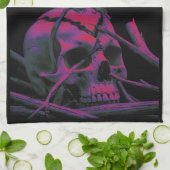 F-Caw-Fブラックカおもしろいウズドリ キッチンタオル (折り畳み)