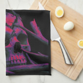 F-Caw-Fブラックカおもしろいウズドリ キッチンタオル (四つ折り)