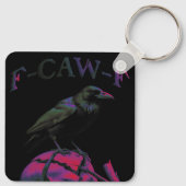 F-Caw-Fブラックカおもしろいウズドリ キーホルダー (裏面)
