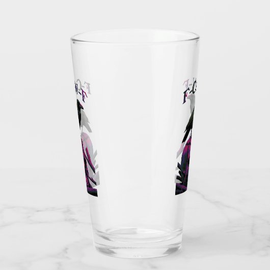 F-Caw-Fブラックカおもしろいウズドリ タンブラーグラス (左)