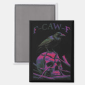 F-Caw-Fブラックカおもしろいウズドリ マグネット (正面/裏面)