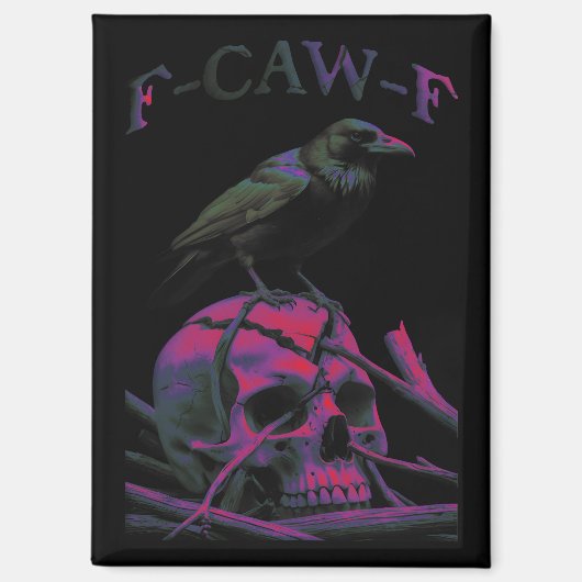 F-Caw-Fブラックカおもしろいウズドリ マグネット (正面)