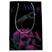 F-Caw-Fブラックカおもしろいウズドリ ミディアムペーパーバッグ (正面)