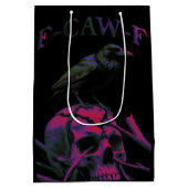 F-Caw-Fブラックカおもしろいウズドリ ミディアムペーパーバッグ (裏面)