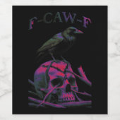 F-Caw-Fブラックカおもしろいウズドリ ワインラベル (シングルラベル)
