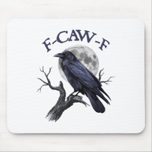 F-caw-fブラックバおもしろいードブラックカラス マウスパッド