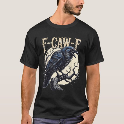 F-caw-fレイヴンおもしろいクロウプンレトロゴシック Tシャツ (正面)