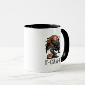 F-Caw-Fレイヴンおもしろいゴシックカラス鳥ハロウィントル マグカップ (正面右)