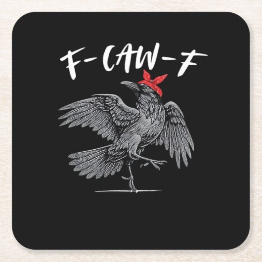 F-Caw-Fレトロ クラシック スクエアペーパーコースター (正面)