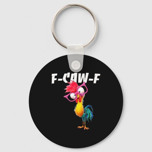 F Caw F雄鶏面白い鳥Fcawf鶏のささやき手 キーホルダー (正面)