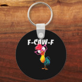 F Caw F雄鶏面白い鳥Fcawf鶏のささやき手 キーホルダー (正面)