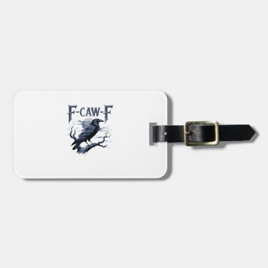 F-Caw-F おかしいゴシックレイヴン鳥ハロウィン ラゲッジタグ (正面横)