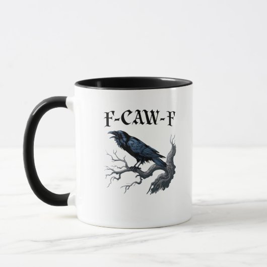 F-Caw-F おもしろいカラス マグカップ (左)