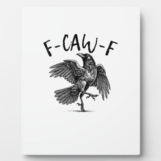 F-Caw-F おもしろいカラス 創造的な怖い季節のデザイン フォトプラーク (正面)