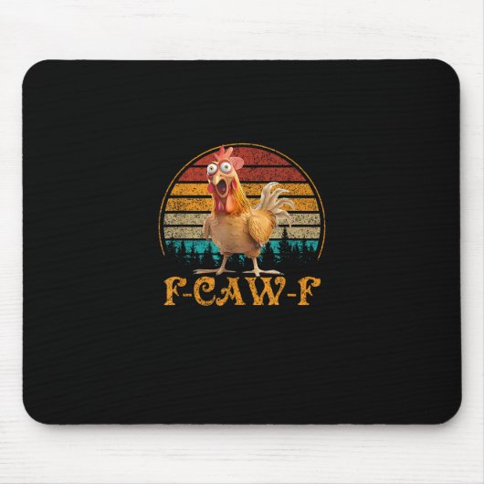 F-Caw-F おもしろい引用 ニワトリのミーム F-Caw-F マウスパッド (正面)