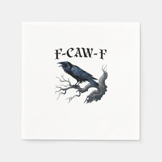 F-Caw-F おもしろい鳥のクロウ スタンダードカクテルナプキン (正面)