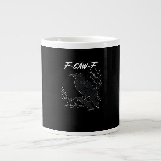 F-Caw-F おもしろカラス カジュアル ジャンボコーヒーマグカップ (正面)
