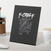 F-Caw-F おもしろカラス ミニマル シンプル 台座サイン (インサイチュ)