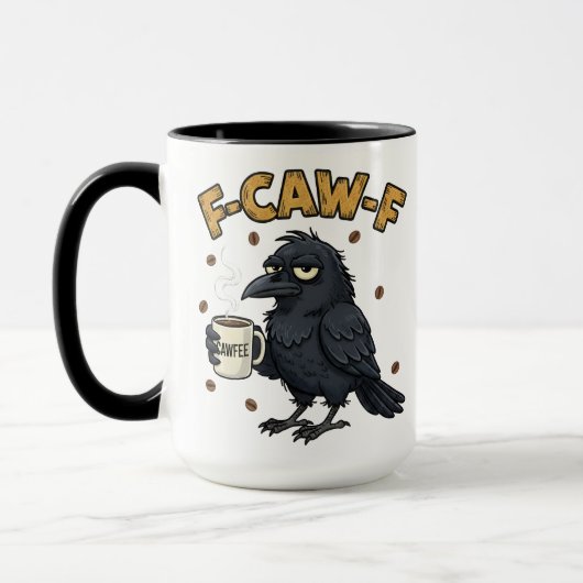 F-CAW-F からすマグカップ|面白い F Caw F コーヒーマグ マグカップ (左)