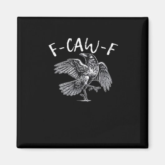 F-Caw-F からす レトロ クラシック マグネット (正面)