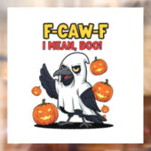 F-Caw-F ってブー、面白いスケアリー・ハロウィン・スカル ウィンドウサイン (シート2)