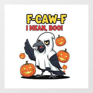 F-Caw-F ってブー、面白いスケアリー・ハロウィン・スカル ウィンドウサイン