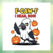 F-Caw-F ってブー、面白いスケアリー・ハロウィン・スカル ウィンドウサイン (シート3)